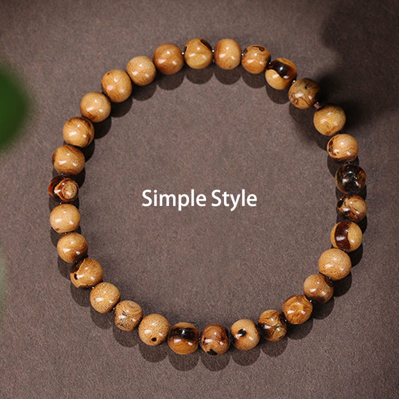Buddha Stones 925 Sterling Silver Natural Golden Sea Willow Zakiram Goddess of Wealth Lucky Fortune Fu Character Success Bracelet