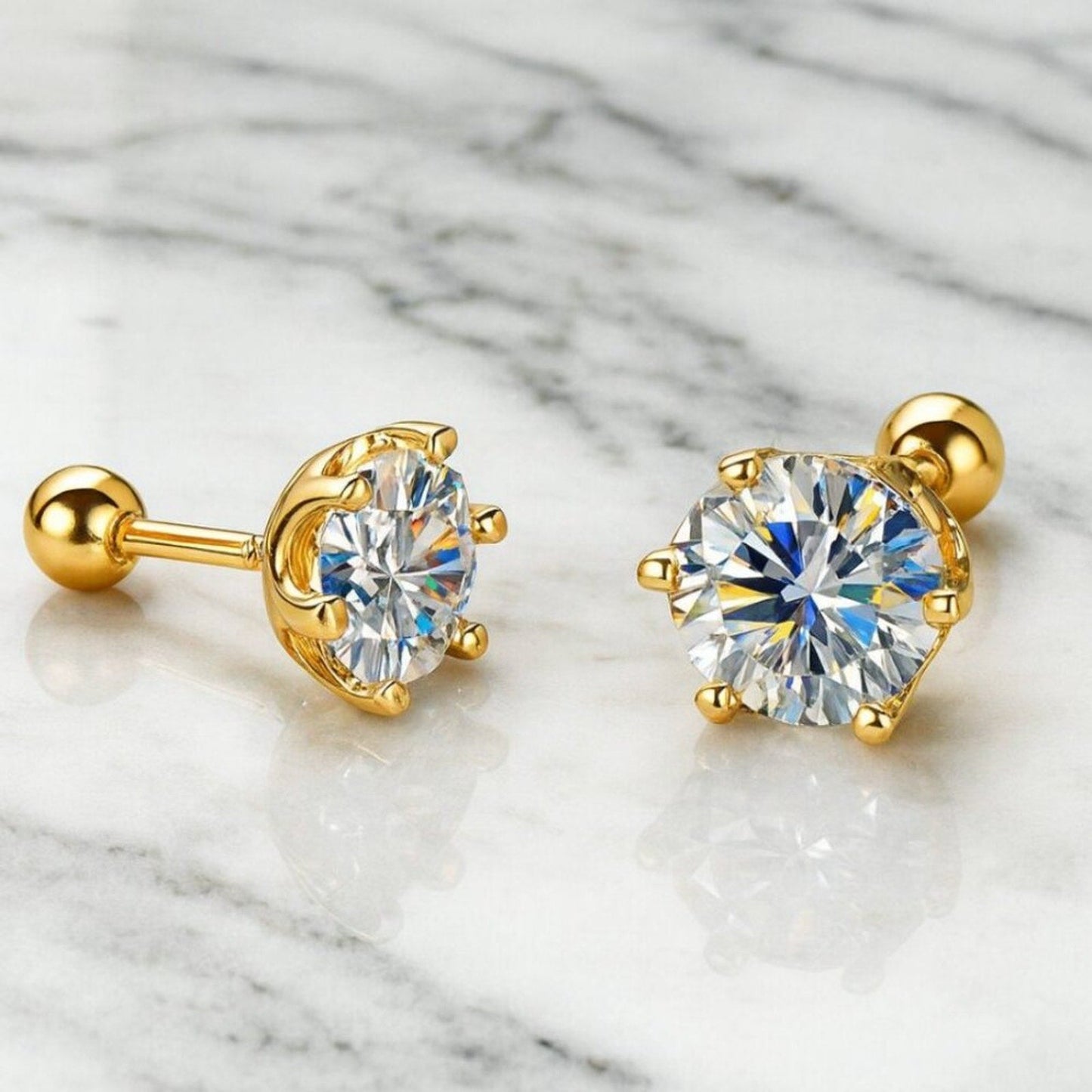 "malea" 1ct Lab Diamond Earrings 14k Gold