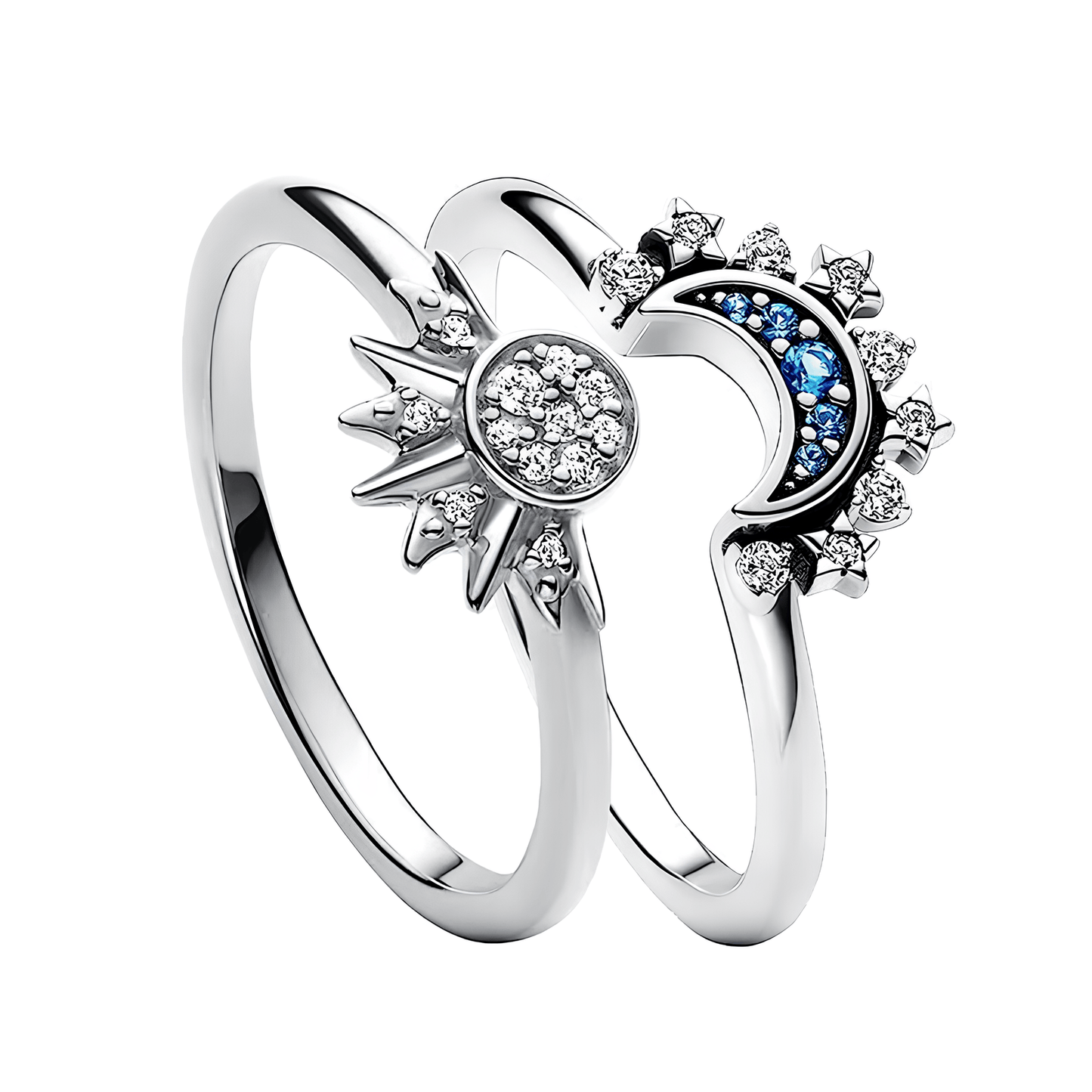 Celestial Harmony Sun & Moon Ring Set