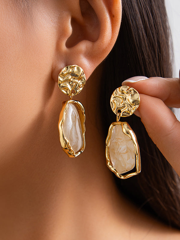 Irregularity Geometric Shiny Earrings Accessories