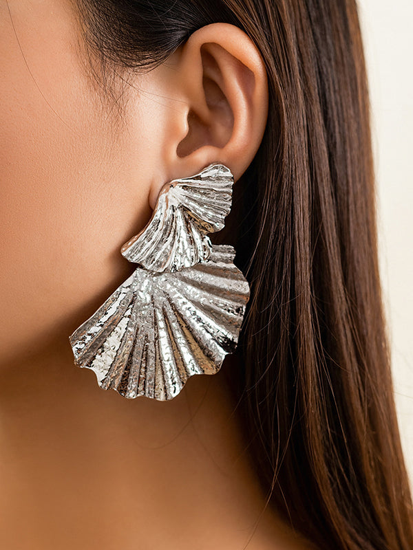 Geometric Leaves Shape Color Drop Earrings