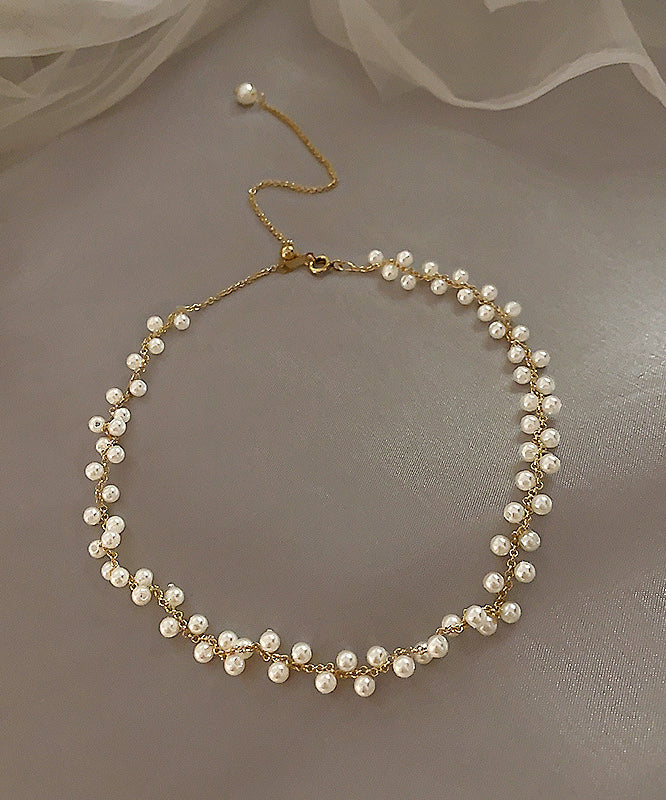 Diy Gold Alloy Pearl Tassel Charm Bracelet