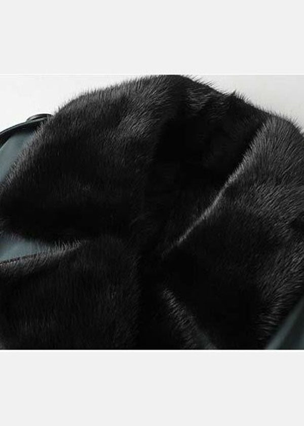 Blue Fox Collar Bouble Breast Pockets Sashes Leather and Fur Lengthen Parkas Winter