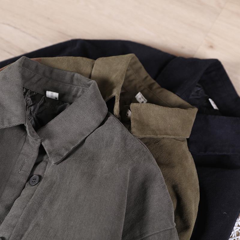 Beautiful lapel Button Down spring for women chocolate short coats