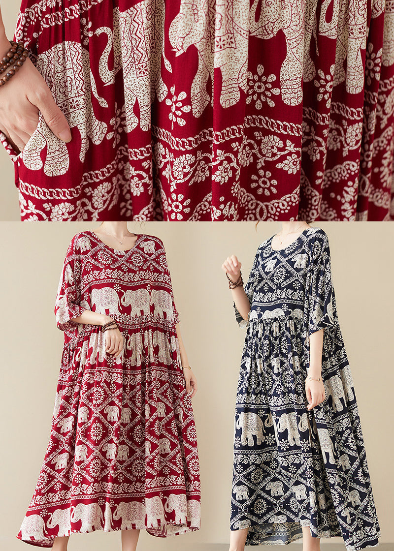 Black Oversized Print Cotton Dresses Summer