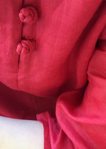 Bohemian Red Clothes For Women O Neck Half Sleeve Art Shirts