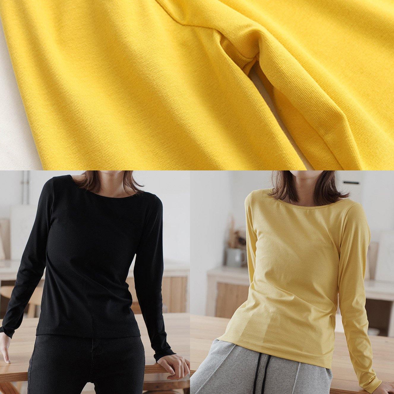 Bohemian wild cotton fall crane tops Work Outfits yellow blouses