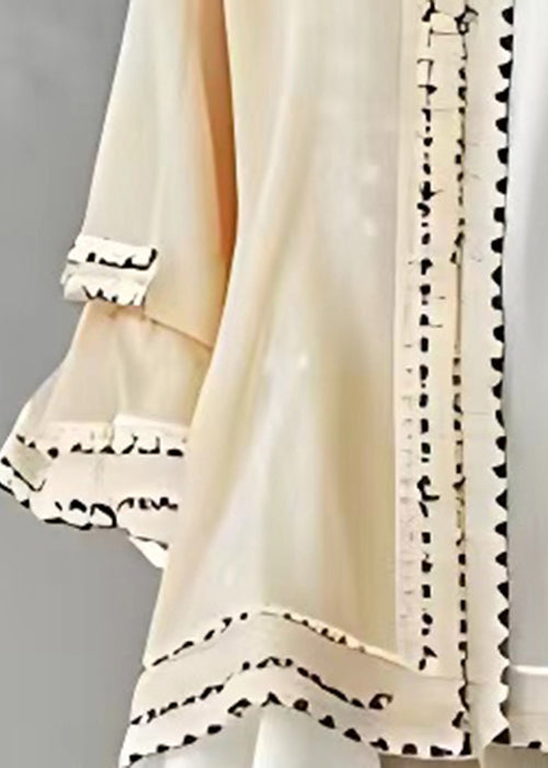 Boutique Apricot O Neck Chiffon Coats Long Sleeve