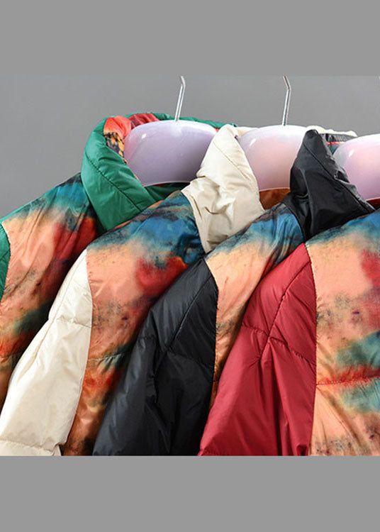 Boutique White Stand Collar Retro Oriental Winter Down Coat