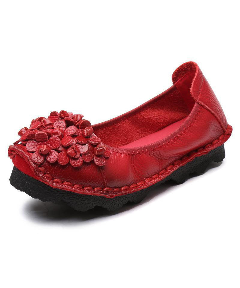 Penny Loafers Red Cowhide Leather