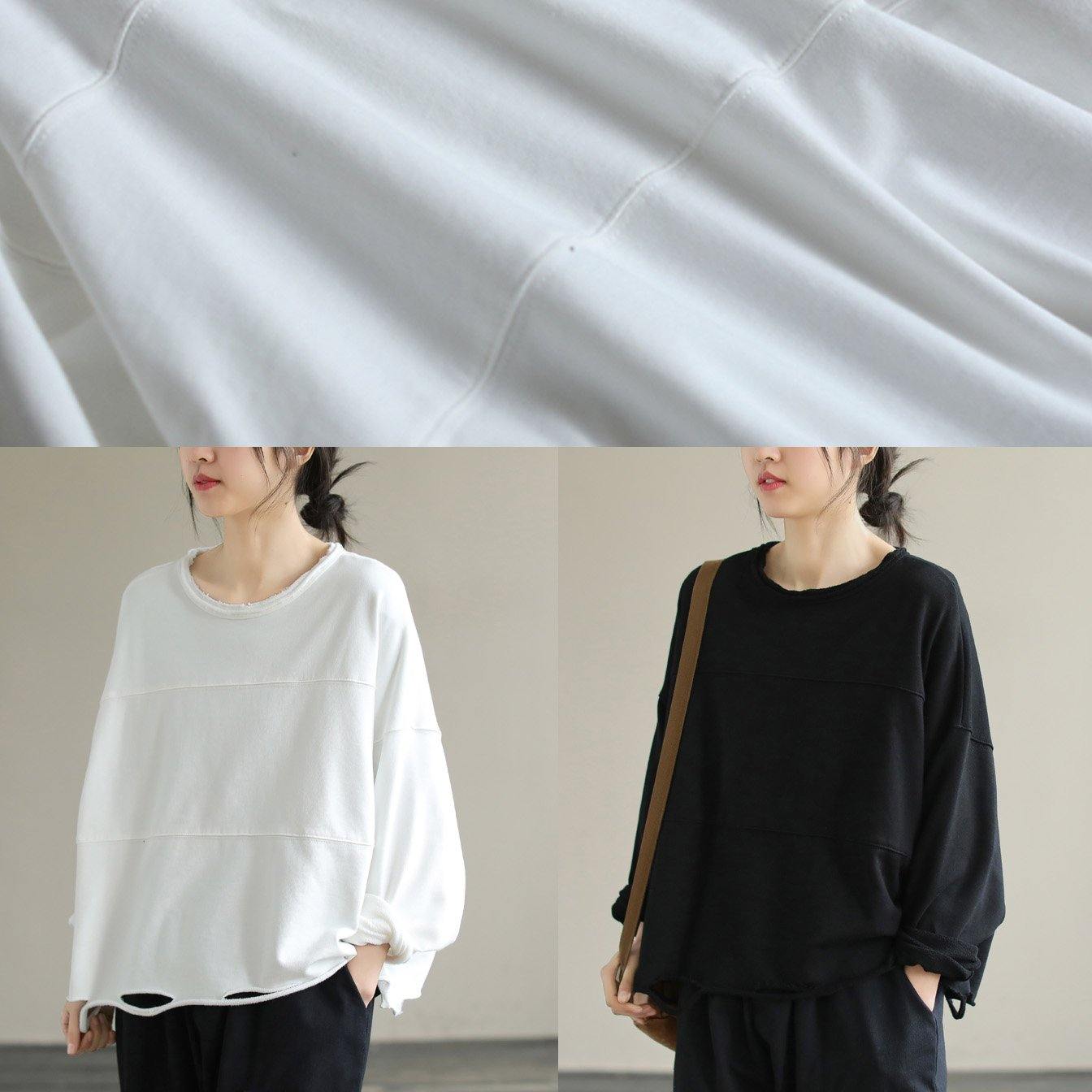 Classy White cotton Blouses For Women O Neck daily Spring top