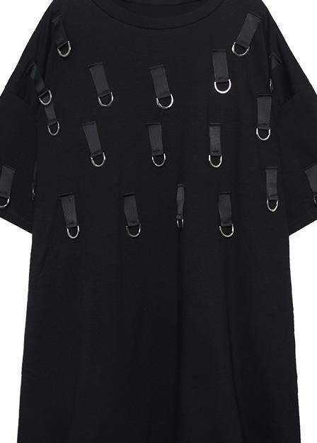 Classy O Neck Three Quarter Sleeve Cotton Clothes Tutorials Black Dresses Summer