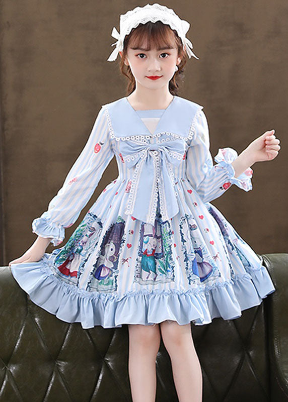 Pink Print Ruffled Patchwork Bow Mid Dresses Fall