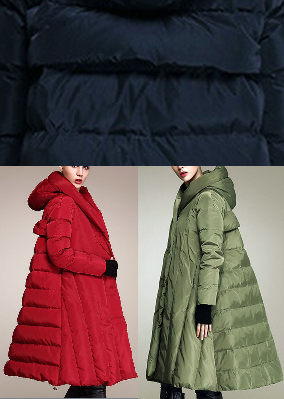 Mulberry Button Drawstring Thick Winter Duck Down Coat
