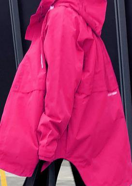Oversize Snow Jackets Overcoat Rose Hooded Zippered Down Jacket Woman