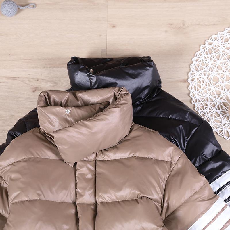 Fine Black Duck Down Coat Parka Stand Collar Zippered New Winter Outwear