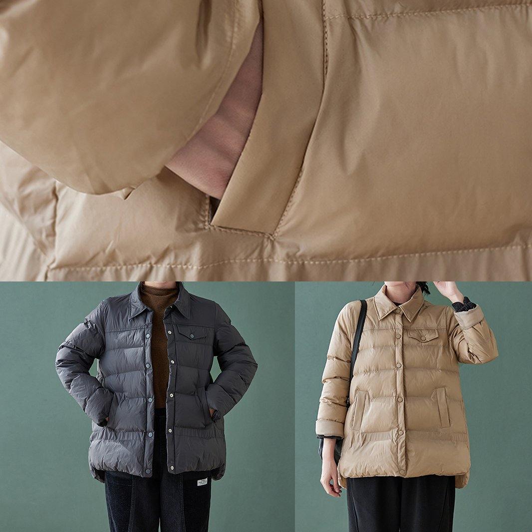 Fine Nude Outwear Clothing Down Jacket Lapel Pockets Winter Outwear