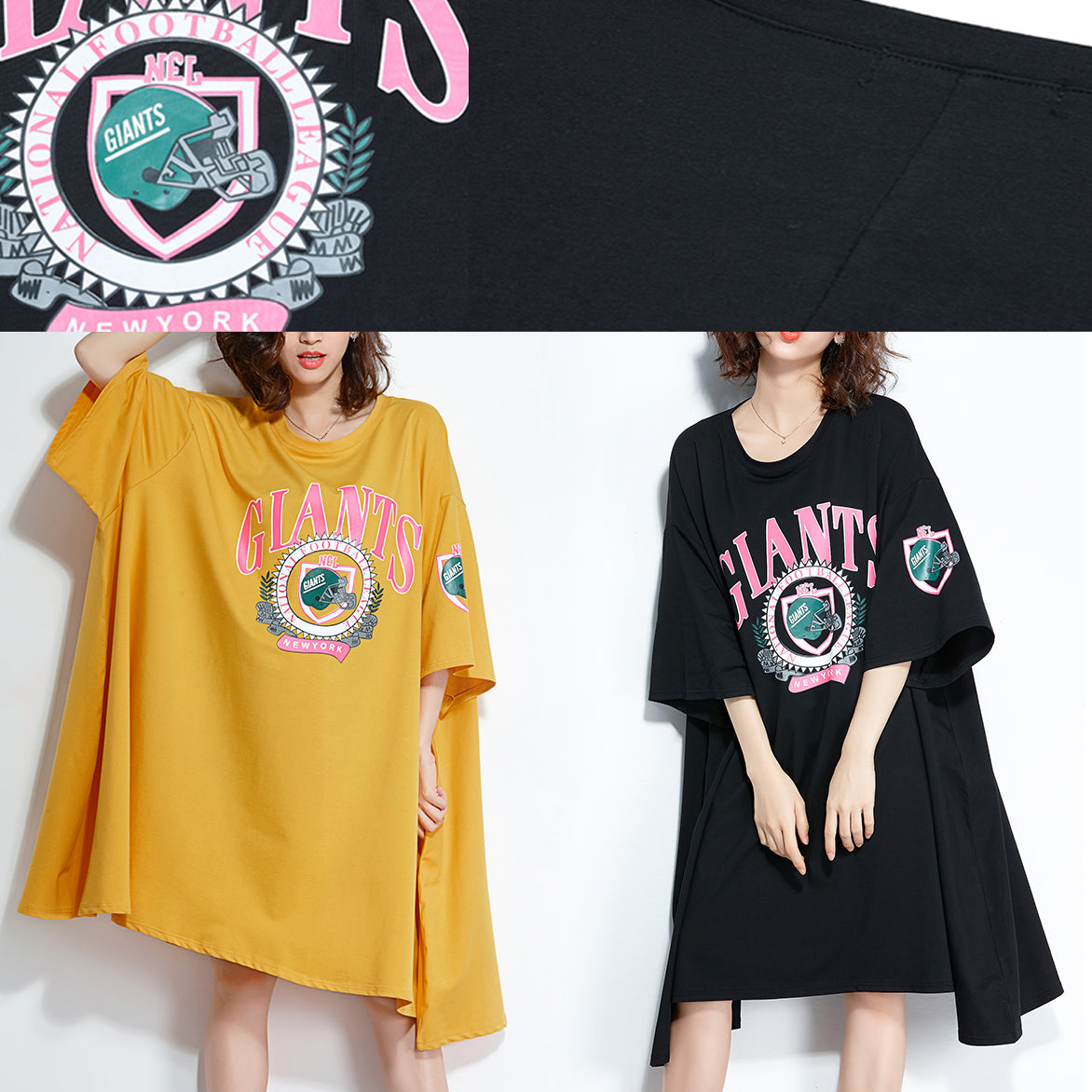Italian Yellow Cotton Quilting Dresses Fine Work Outfits O Neck Baggy Knee Summer Dresses