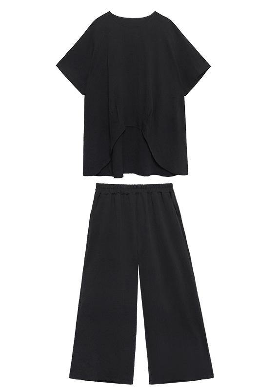 Large Size Light and Mature Temperament T-shirt, Wide-leg Pants Two-piece Suit, Young Age Suit