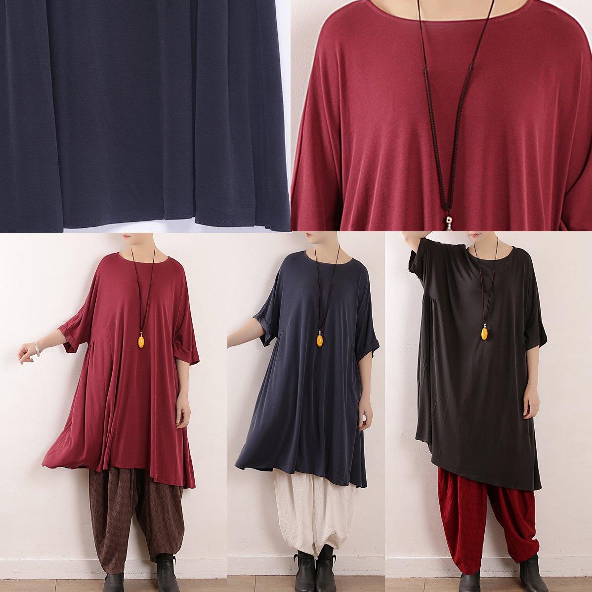 Loose Gray Silk Tunics O Neck Large Hem a Line Summer Dresses