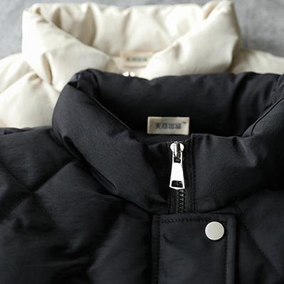 Oversize Jackets & Coats Half High Neck Coats Beige Sleeveless Winter Coats