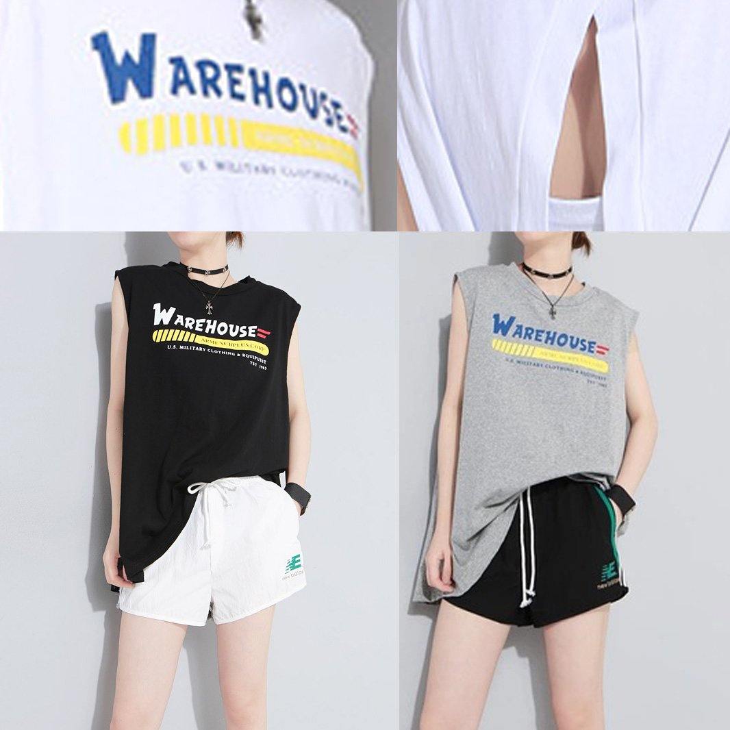 Modern Backless Cotton Clothes for Tutorials Gray Tops Summer