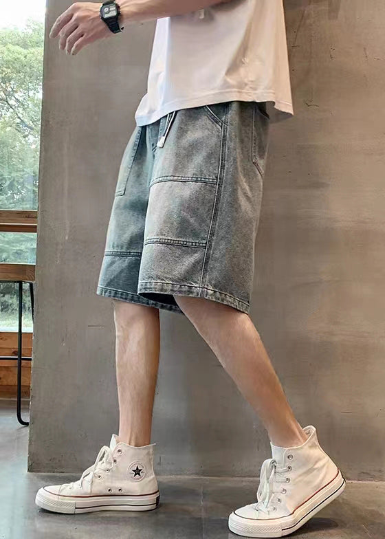 Modern Blue Pockets High Waist Denim Shorts Summer