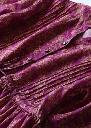 Natural V Neck Linen Tie Waist Wardrobes Shirts Purple Dress
