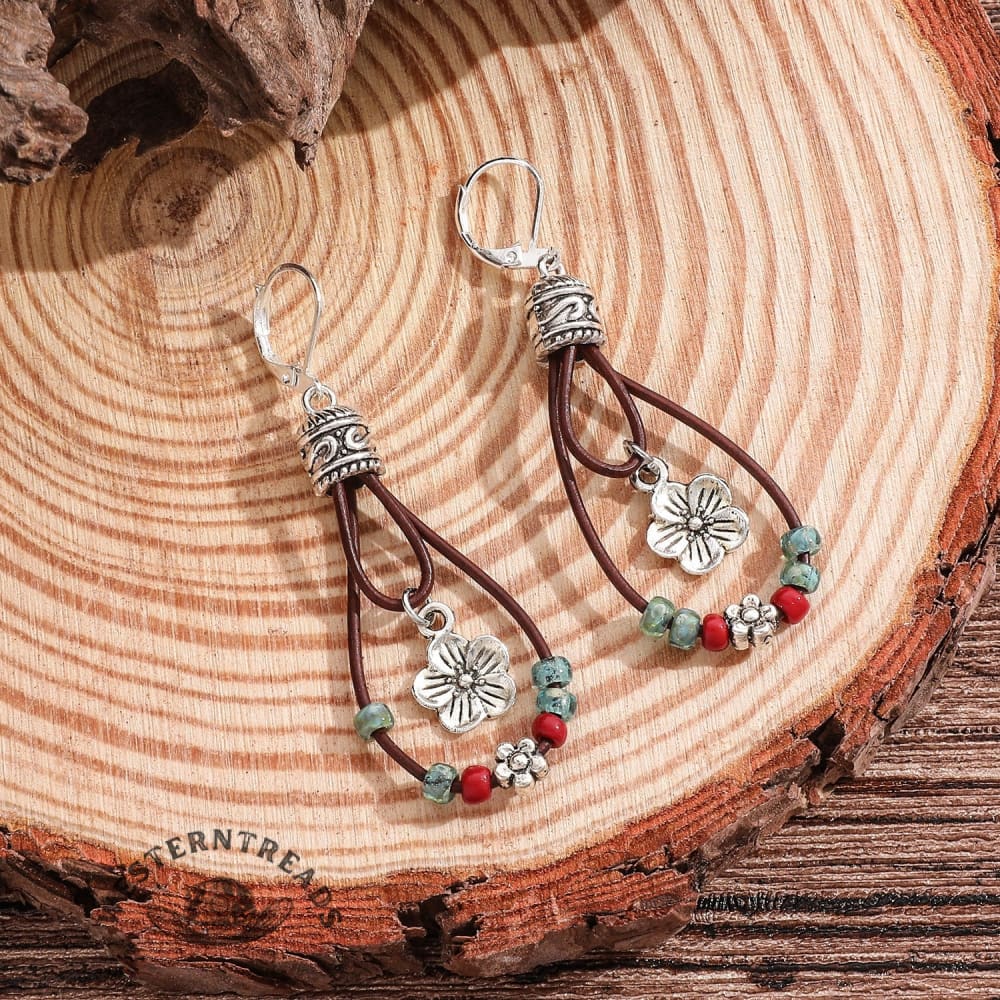 Flower Beaded Earrings