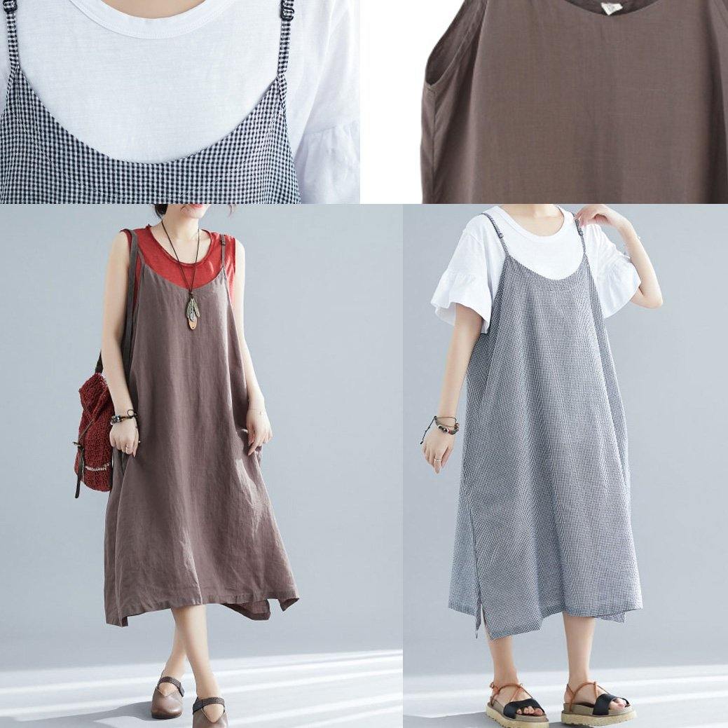 Organic Chocolate Cotton Tunics Sleeveless Cotton Summer Dresses