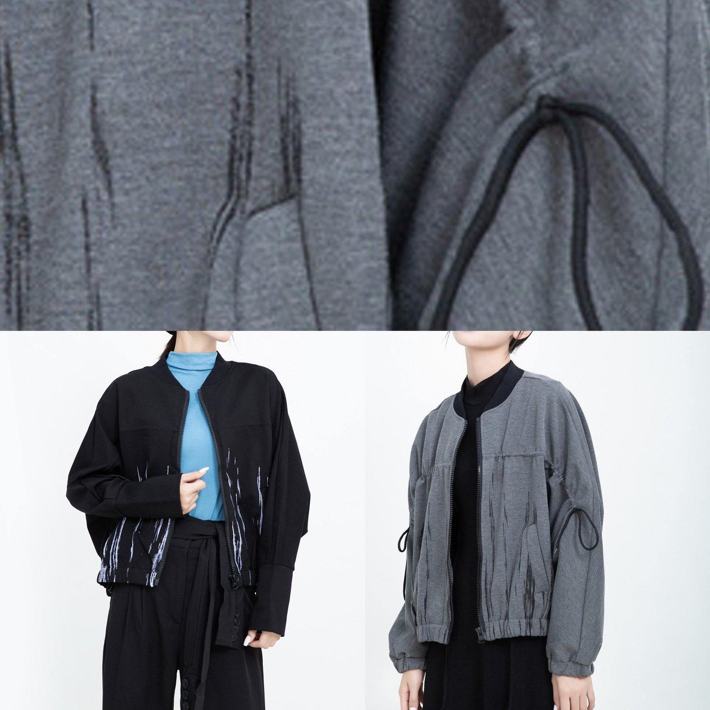 Organic Elastic Hem Prints Clothes for Black Daily Coats