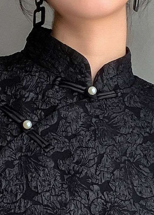 Fine Black Print Coats Spring