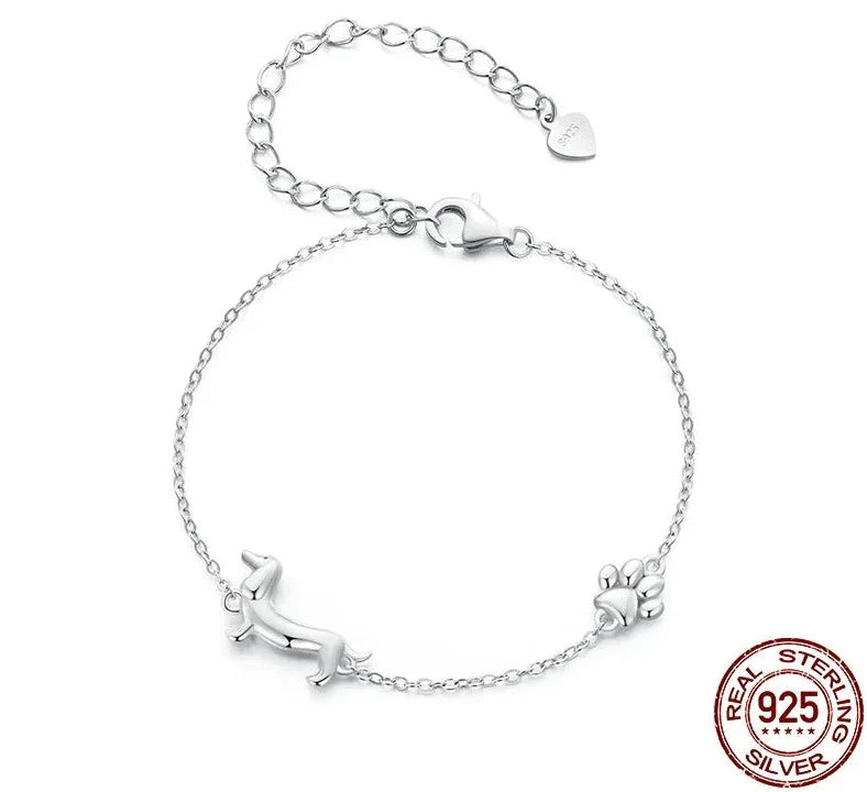Sterling Silver Dachshund Bracelet
