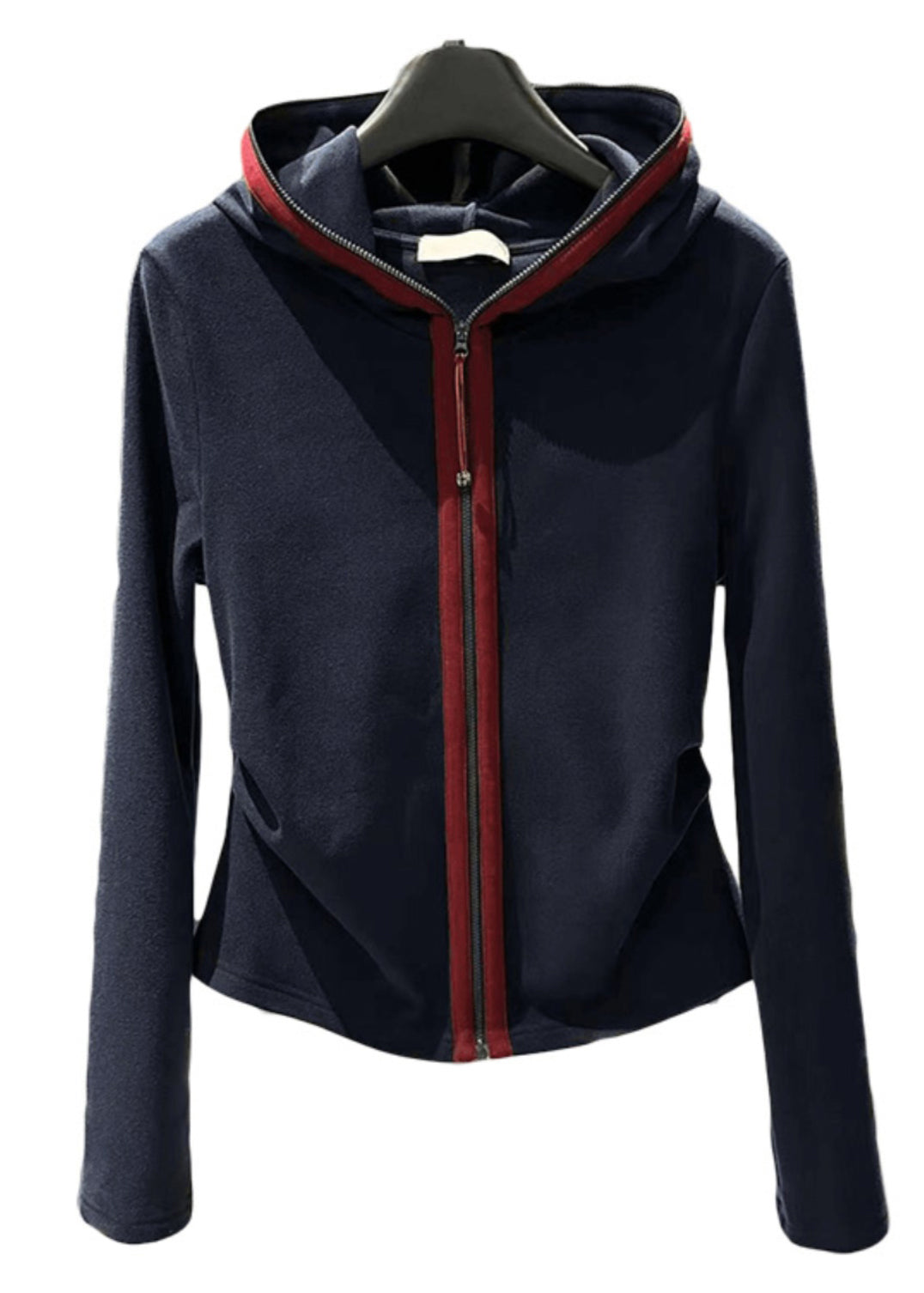 Slim Fit Navy Hooded Zip Up Cotton Coat Spring