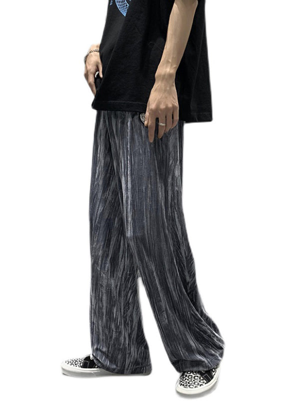 Style Black Oversized Tie Dye Cotton Pants Spring