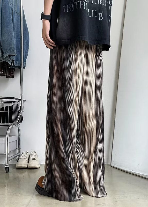 Stylish Gradient Color Oversized Print Draping Pants Spring