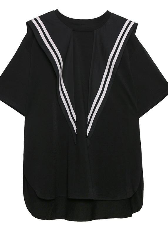 Unique White Cotton Tunics for O Neck Patchwork Loose Top