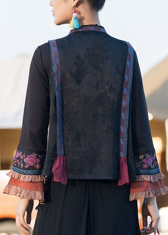 Green V Neck Embroideried Button Satins Waistcoat Spring