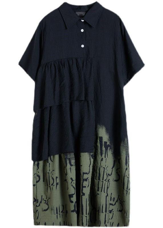 Stitching Contrast Fake Two-piece Dress