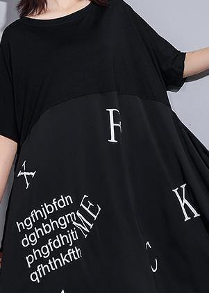 Vivid O Neck Asymmetric Cotton Tunics for Inspiration Black Maxi Dress Summer