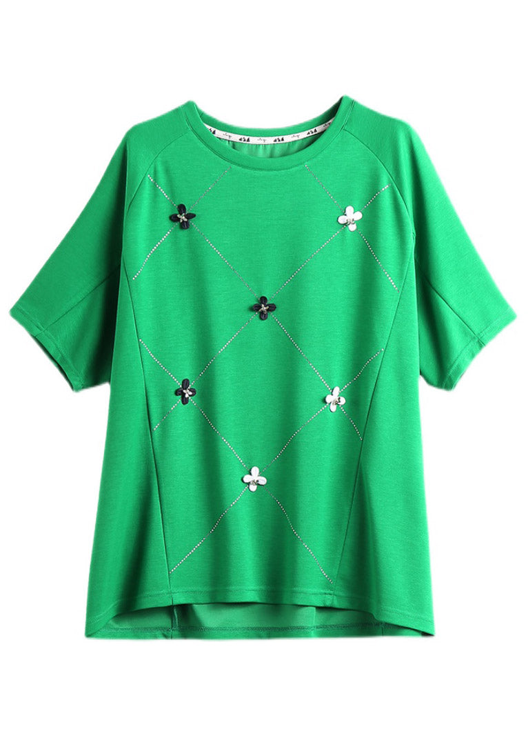 Black O-neck Tops Short Sleeve
