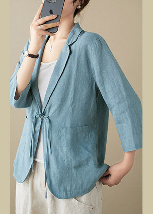 Blue Peter Pan Collar Button Coats Summer