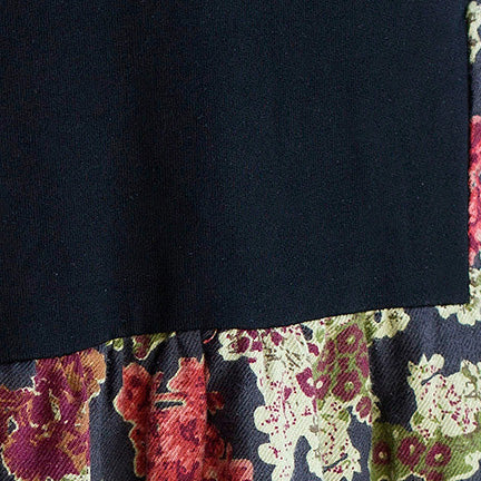 Patchwork Dress Lady Flower Print Dresses