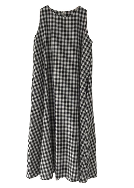 Plaid Pockets Cozy Long Dress Summer