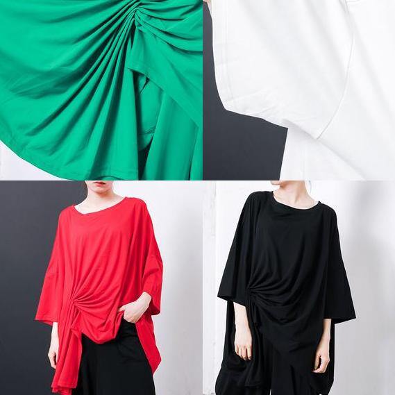 Black Pakistani Irregular Design Unique Cotton Clothes for Pleated Color T-shirt