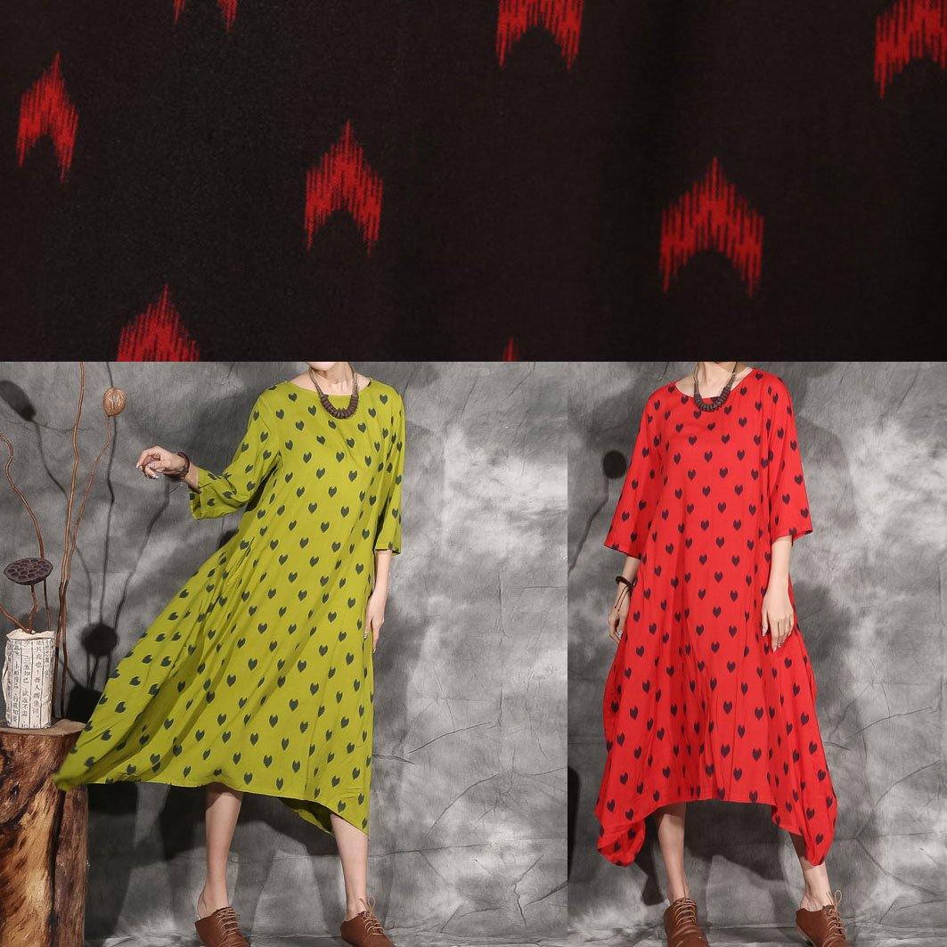 Black Dotted Linen Outfit Bracelet Sleeved a Line Asymmetric Hem Dress