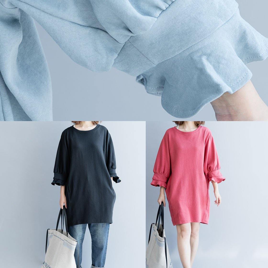 Lantern Sleeve Cotton Dress Inspiration Light Blue Dress Fall