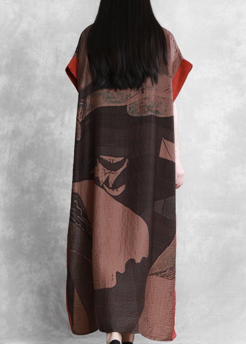 O Neck Side Open Summer Outfit Tutorials Black Print Dress
