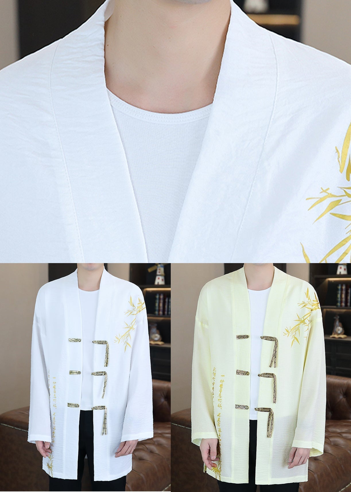 Yellow Print Button Upf 50+ Jackets Summer