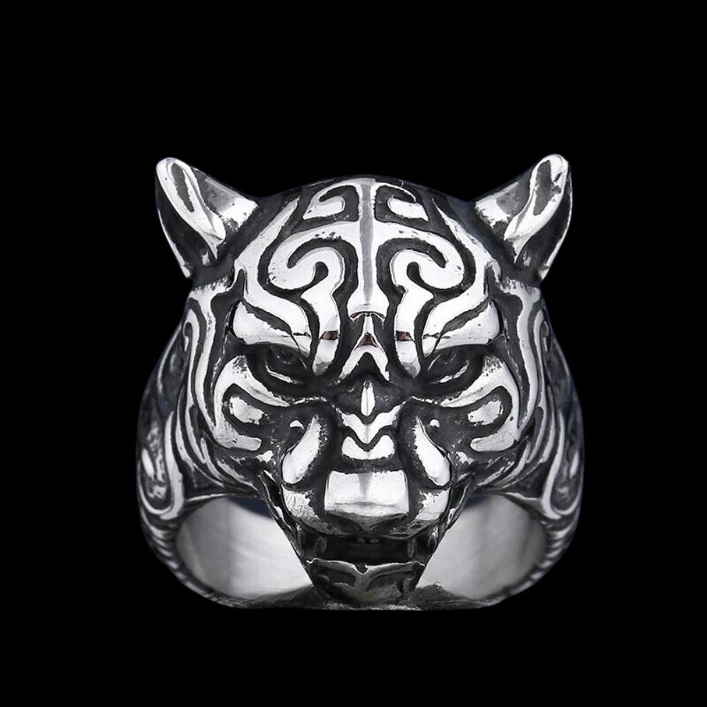 Cheetah Head Ring